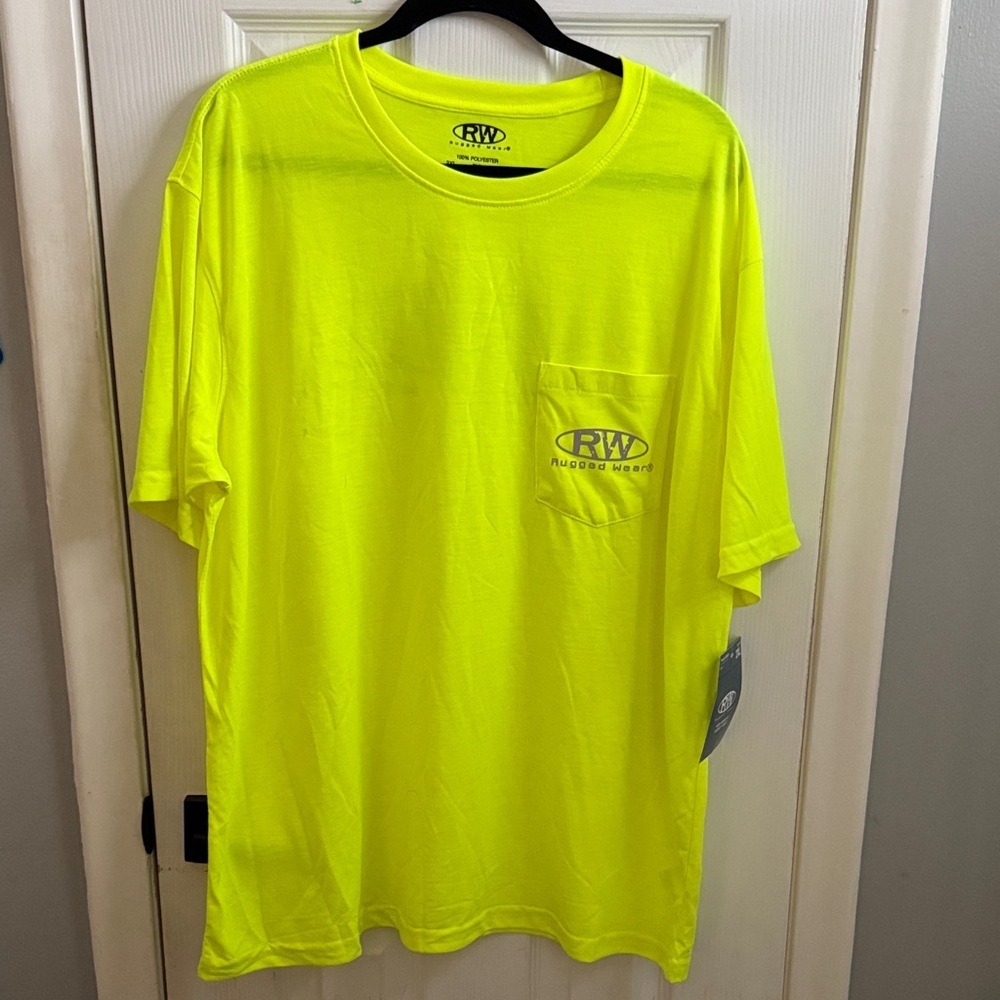 Men's Rugged Wear High Visibility Neon Yellow T-Shirt